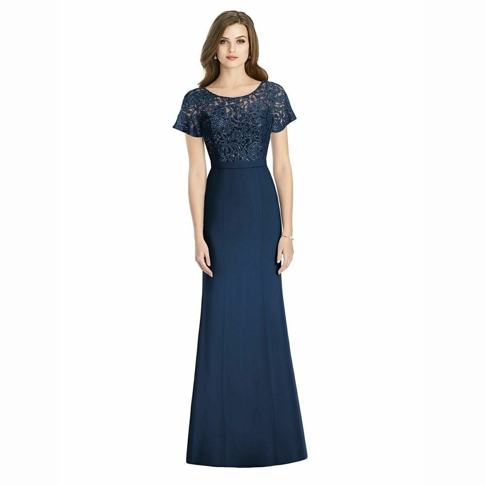 Jenny Packham Victoria Sequin Lace & Crepe‎ Trumpet Bridesmaids Gown Size 10